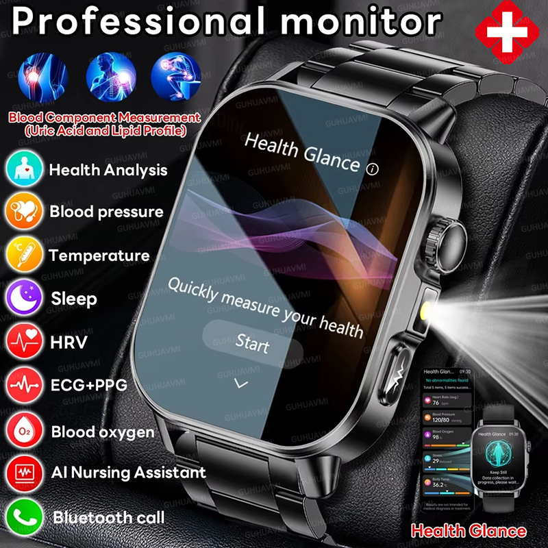 Smartwatch Professional Watches For Men - Nursing Grade New ECG+PPG Three High
